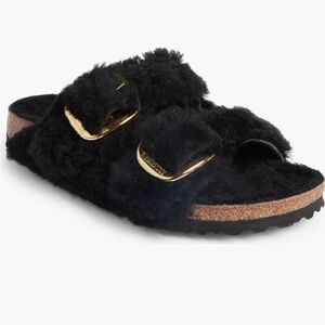 BIRKENSTOCK Arizona Big Buckle Genuine Shearling Slide Size 40